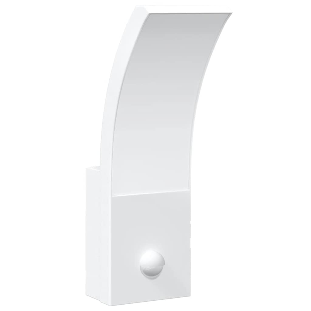 Outdoor LED Wall Light with Sensor White Die-cast Aluminium