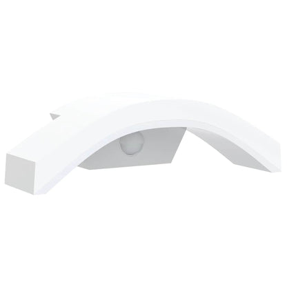 Outdoor LED Wall Light with Sensor White Die-cast Aluminium