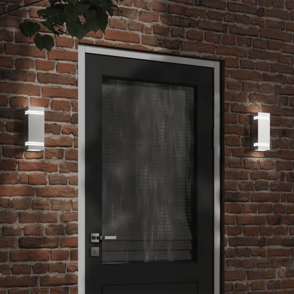 Outdoor Wall Lights 2pcs Silver Stainless Steel