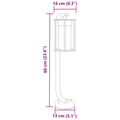 Outdoor Floor Lamp Black 60 cm Stainless Steel