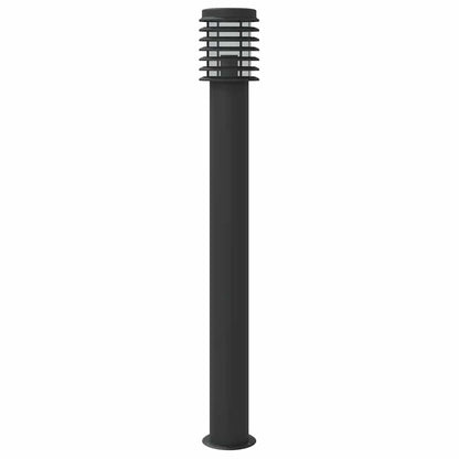 Outdoor Floor Lamps 3pcs Black 110cm Stainless Steel