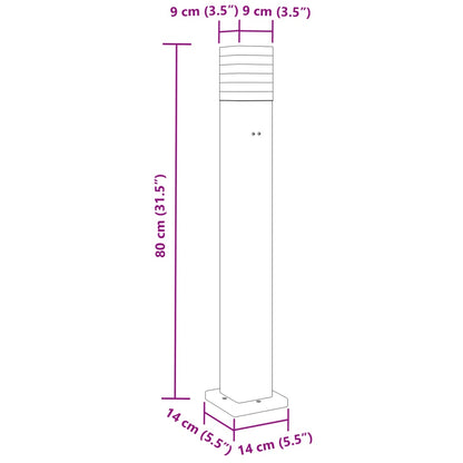 Outdoor Floor Lamp with Outlet Black 80 cm Aluminium
