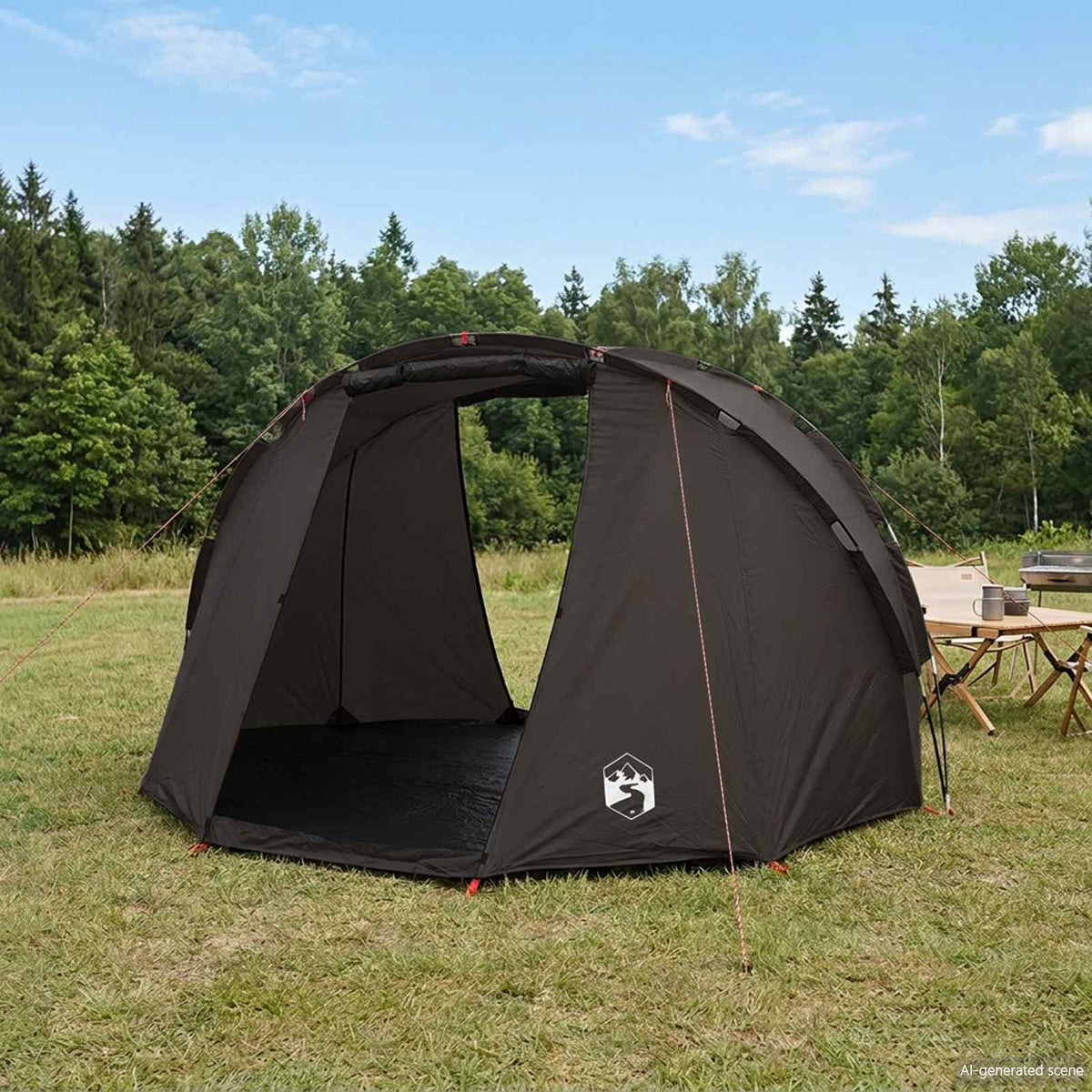 Fishing Tent 5-Person Brown Waterproof
