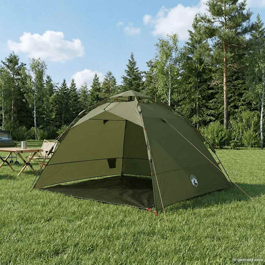 Fishing Tent 4-Person Olive Green Quick Release
