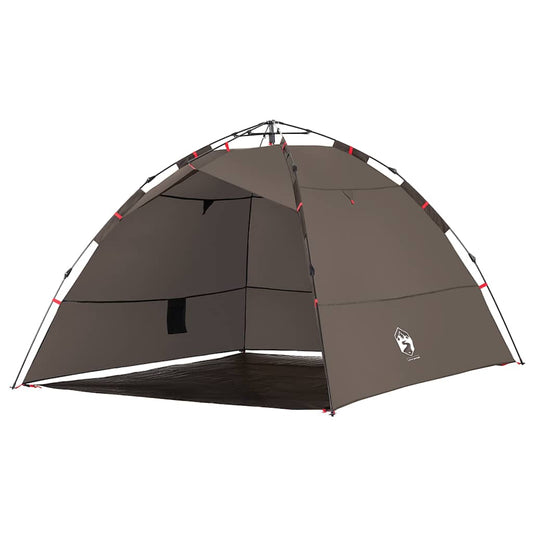 Fishing Tent 4-Person Brown Quick Release