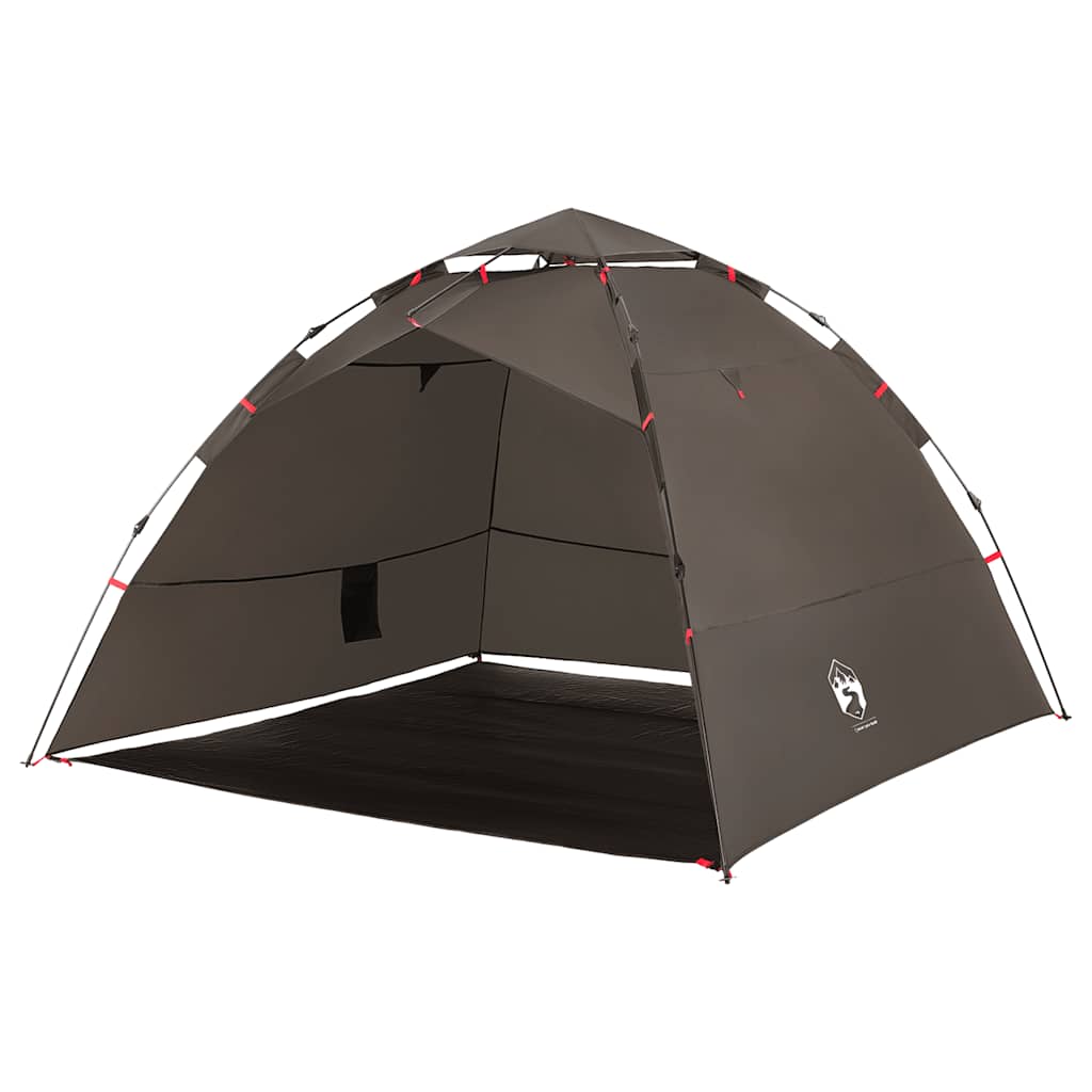Fishing Tent 4-Person Brown Quick Release