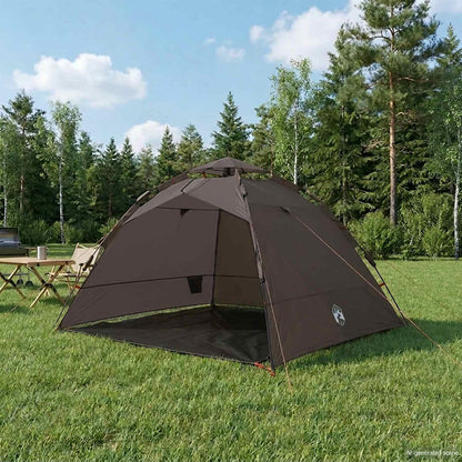 Fishing Tent 4-Person Brown Quick Release