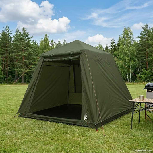 Fishing Tent 4-Person Olive Green Quick Release