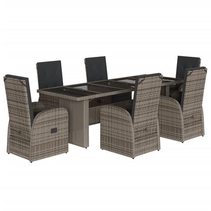 Garden Dining Set | Grey | PE Poly Rattan | 6-seater