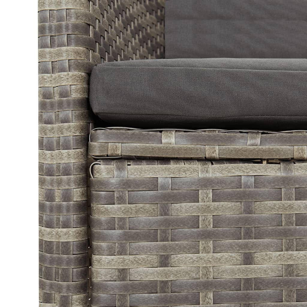 Garden Dining Set | Grey | PE Poly Rattan | 6-seater