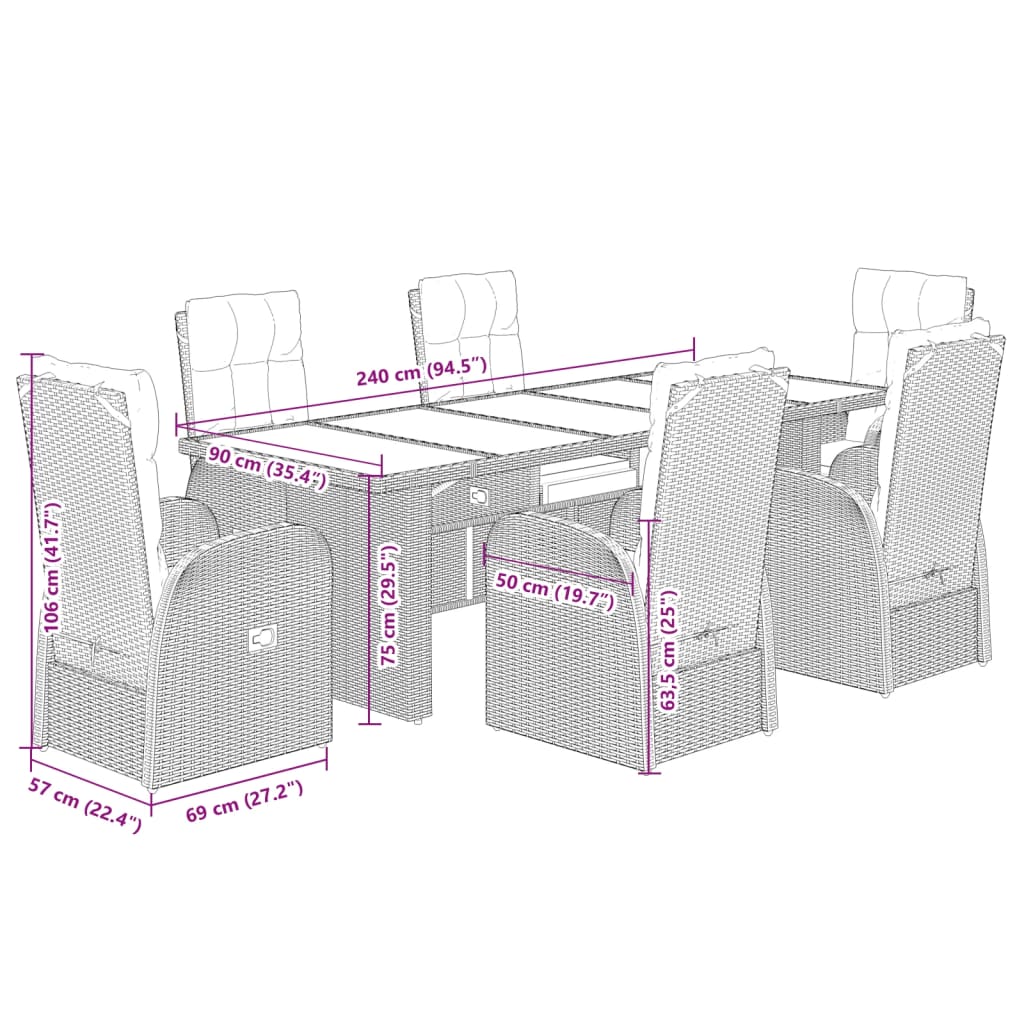 Garden Dining Set | Black