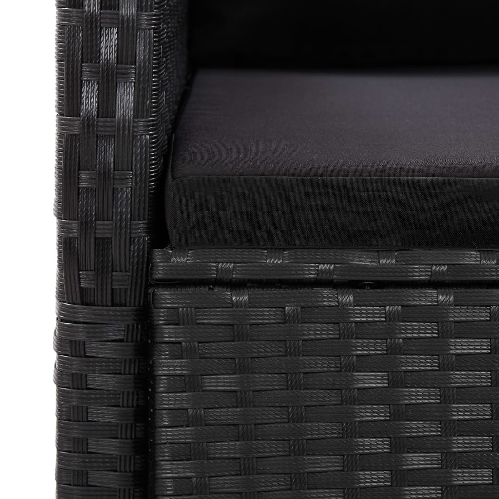 Garden Dining Set | Black | PE Rattan | 8-Seater