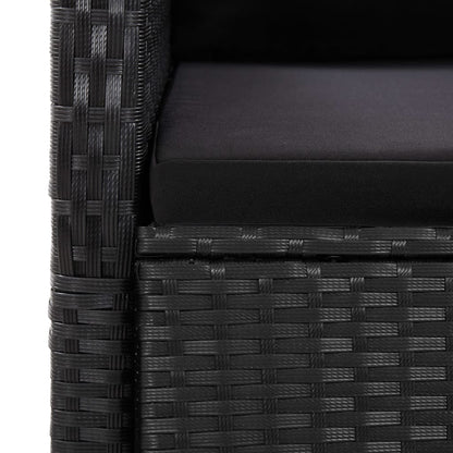Garden Dining Set | Black | PE Rattan | 8-Seater