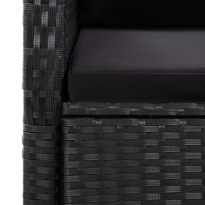 Garden Dining Set | Black | Poly Rattan | 10-seater | Removable Covers