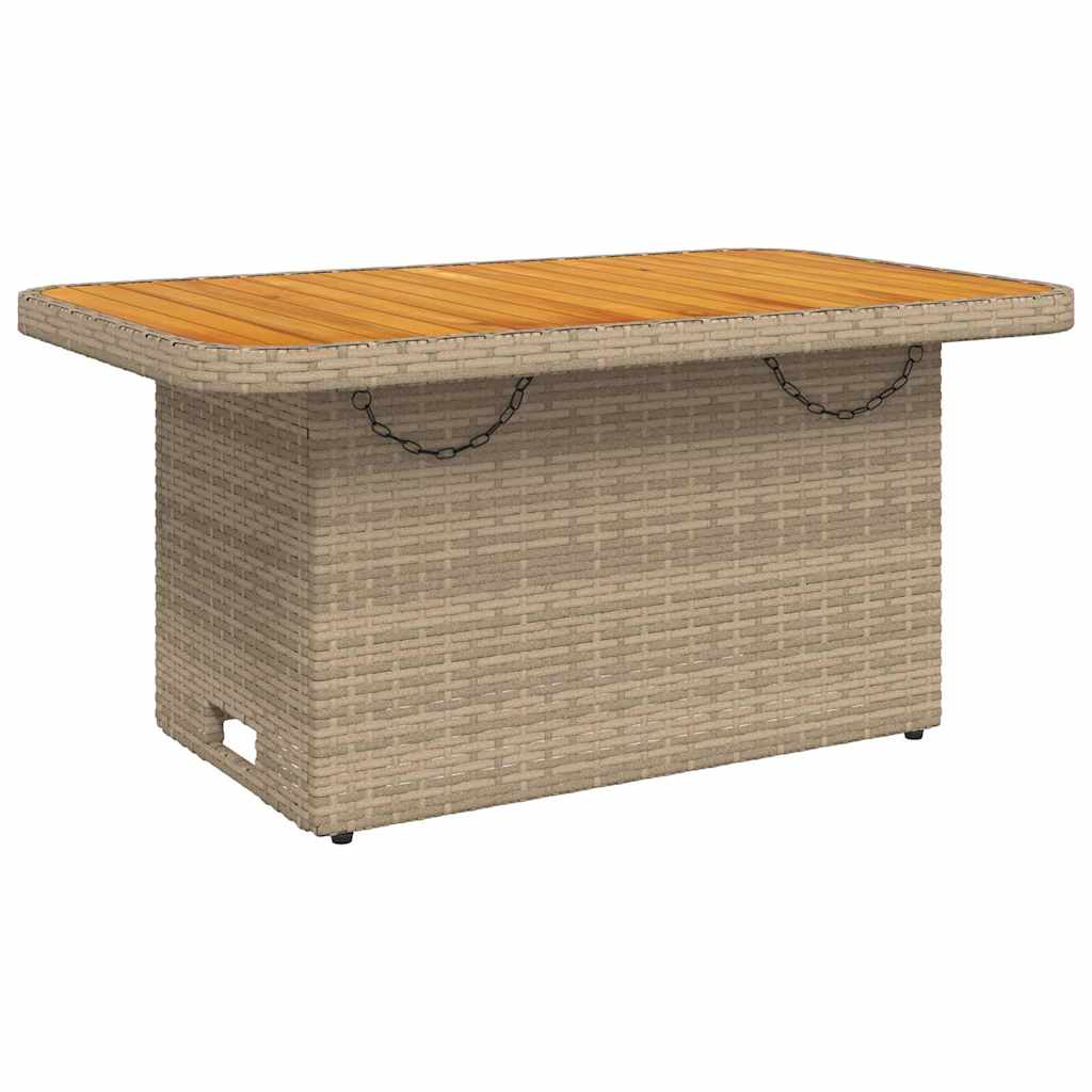 2 Piece Garden Dining Set with Cushions Beige Poly Rattan
