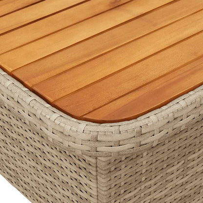 2 Piece Garden Dining Set with Cushions Beige Poly Rattan
