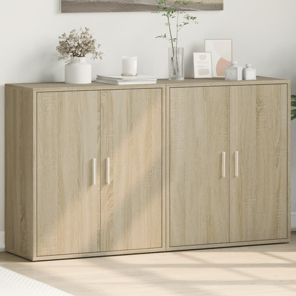 Sideboards 2 pcs Sonoma Oak 60x31x70 cm Engineered Wood