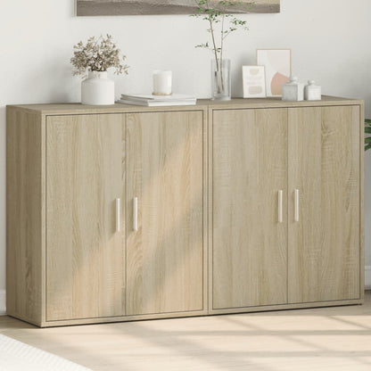 Sideboards 2 pcs Sonoma Oak 60x31x70 cm Engineered Wood