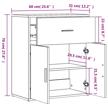 Sideboards 2 pcs Concrete Grey 60x31x70 cm Engineered Wood