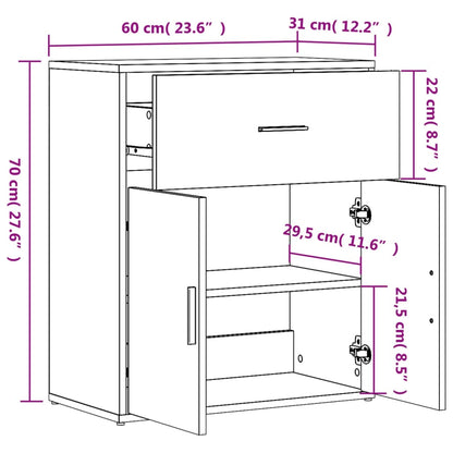 Sideboards 2 pcs Grey Sonoma 60x31x70 cm Engineered Wood