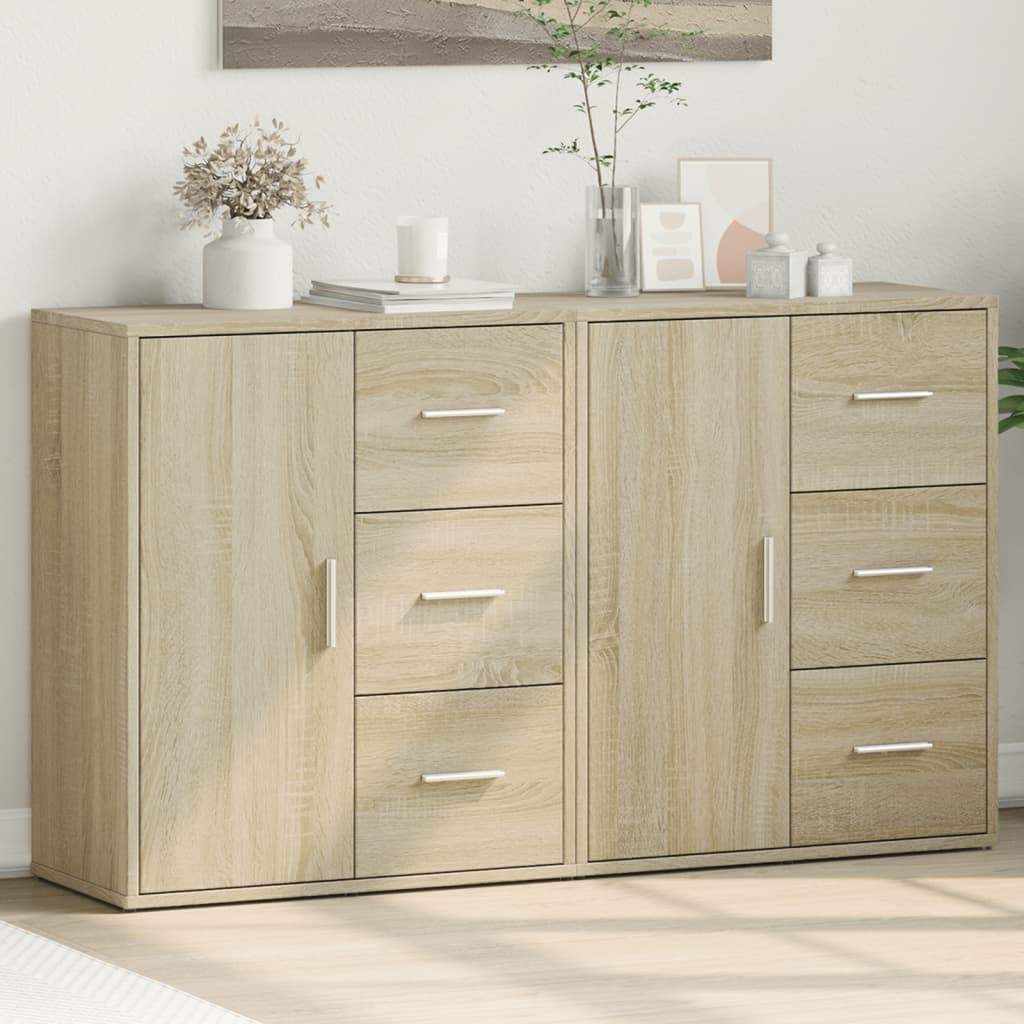 Sideboards 2 pcs Sonoma Oak 60x31x70 cm Engineered Wood