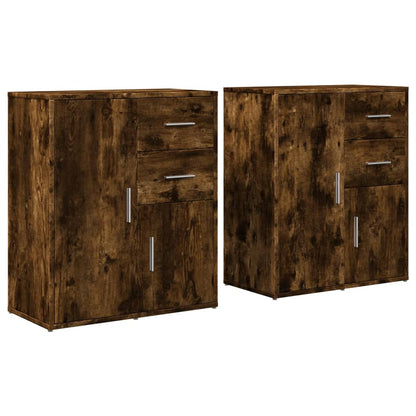 Sideboards 2 pcs Smoked Oak 60x31x70 cm Engineered Wood