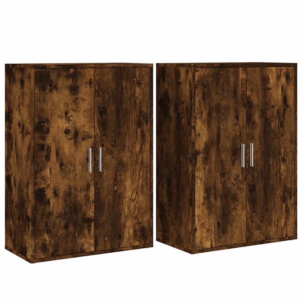 Sideboards 2 pcs Smoked Oak 60x31x84 cm Engineered Wood