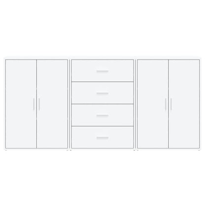 Sideboards 3 pcs White 60x31x84 cm Engineered Wood