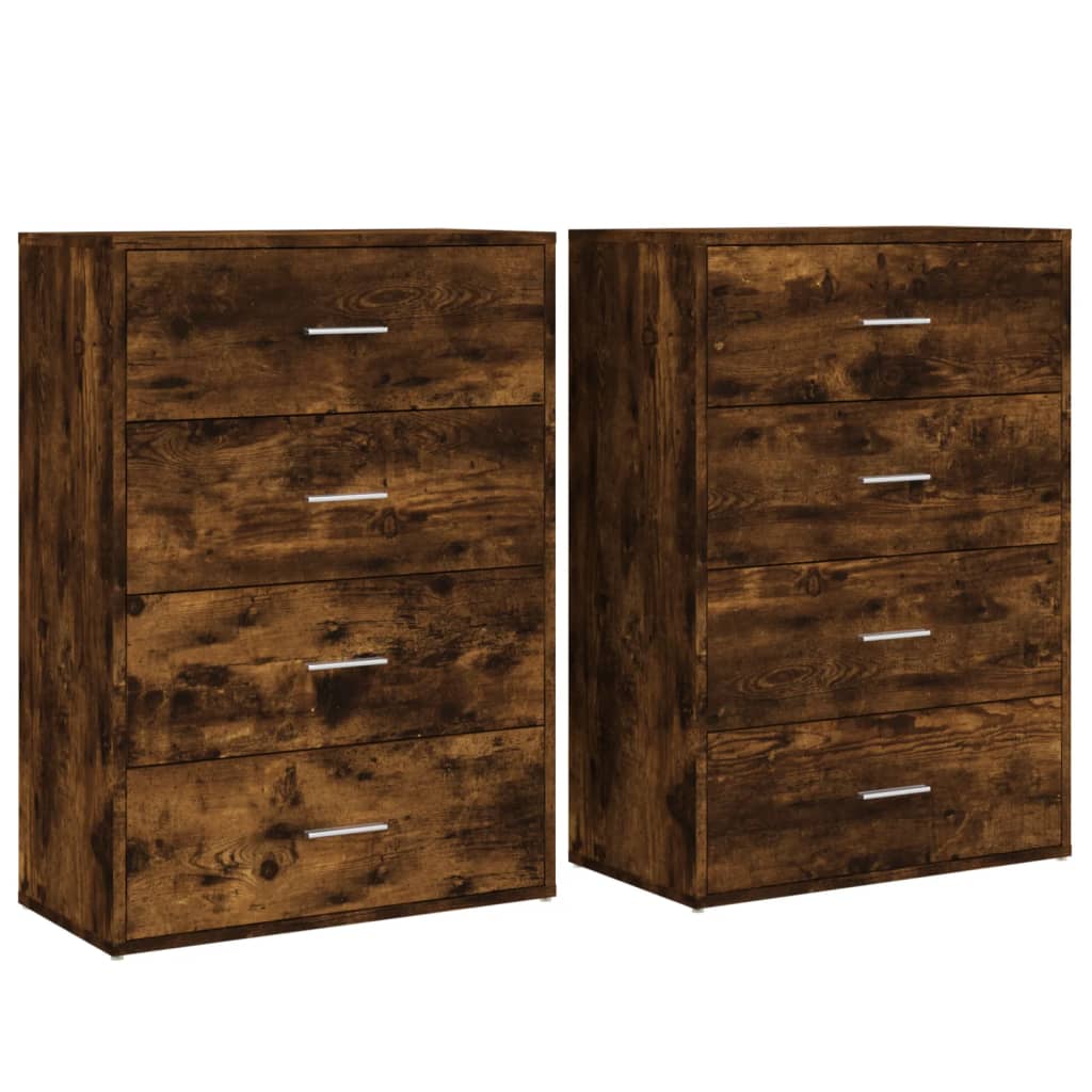 Sideboards 2 pcs Smoked Oak 60x31x84 cm Engineered Wood