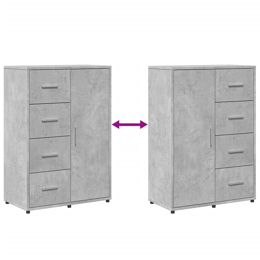 Sideboards 2 pcs Concrete Grey 60x31x84 cm Engineered Wood