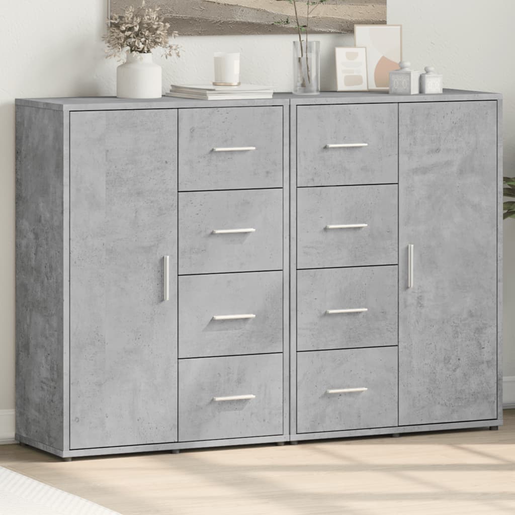 Sideboards 2 pcs Concrete Grey 60x31x84 cm Engineered Wood