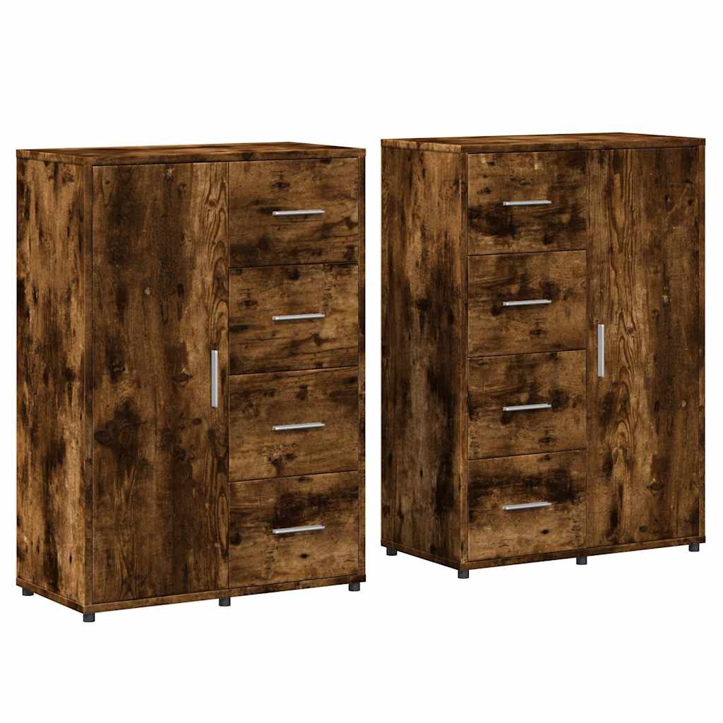 Sideboards 2 pcs Smoked Oak 60x31x84 cm Engineered Wood