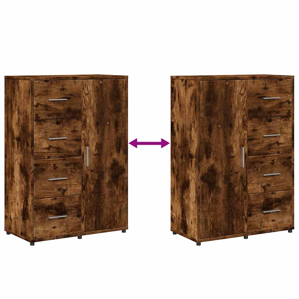 Sideboards 2 pcs Smoked Oak 60x31x84 cm Engineered Wood