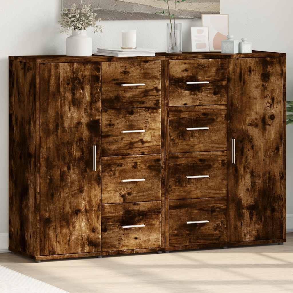 Sideboards 2 pcs Smoked Oak 60x31x84 cm Engineered Wood