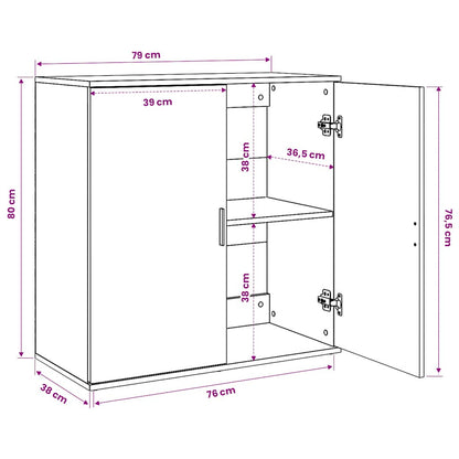 Sideboards 2 pcs White 79x38x80 cm Engineered Wood