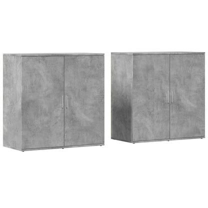 Sideboards 2 pcs Concrete Grey 79x38x80 cm Engineered Wood