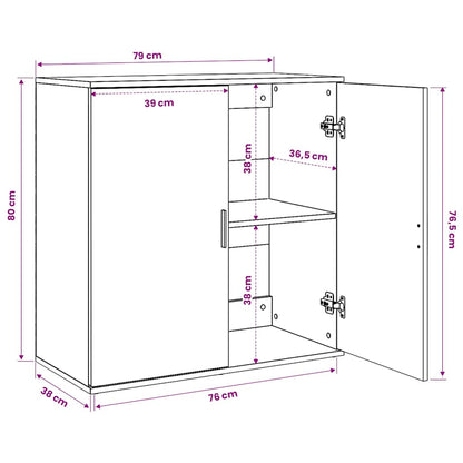 Sideboards 2 pcs Concrete Grey 79x38x80 cm Engineered Wood