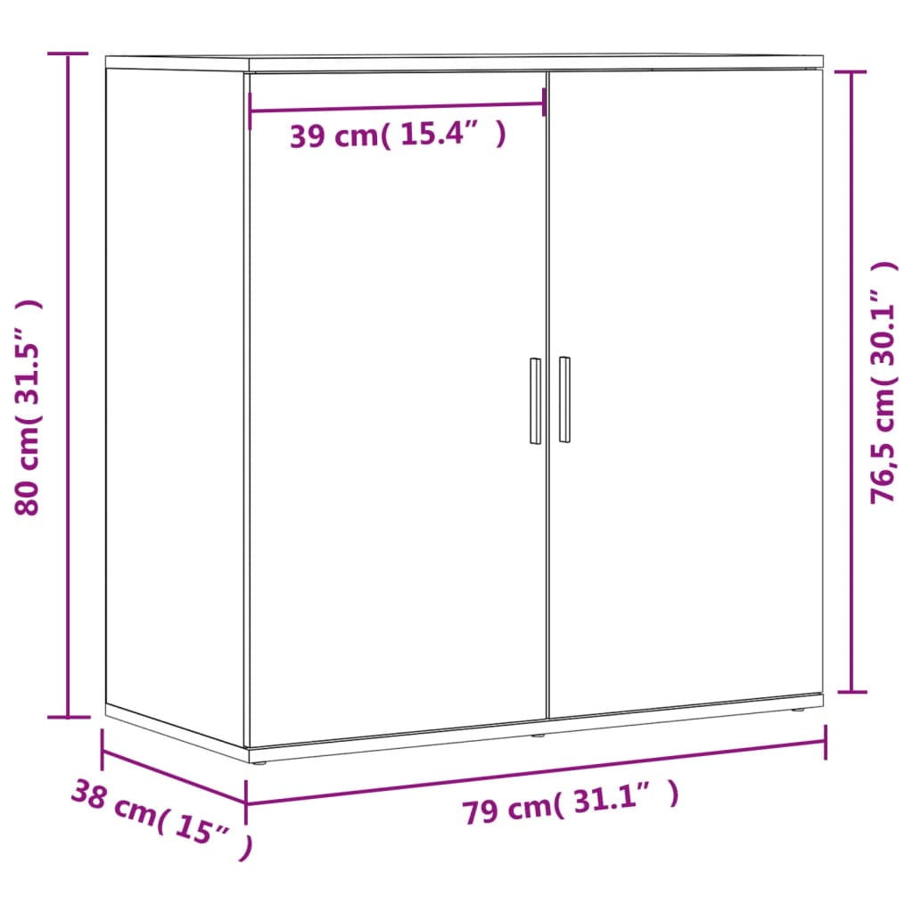 Sideboards 2 pcs Grey Sonoma 79x38x80 cm Engineered Wood