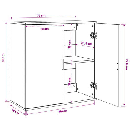 Sideboards 2 pcs Grey Sonoma 79x38x80 cm Engineered Wood