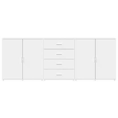 Sideboards 3 pcs White Engineered Wood