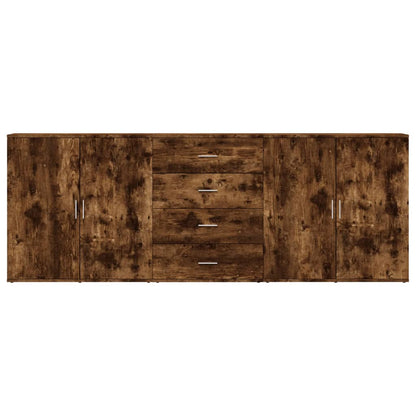 Sideboards 3 pcs Smoked Oak Engineered Wood