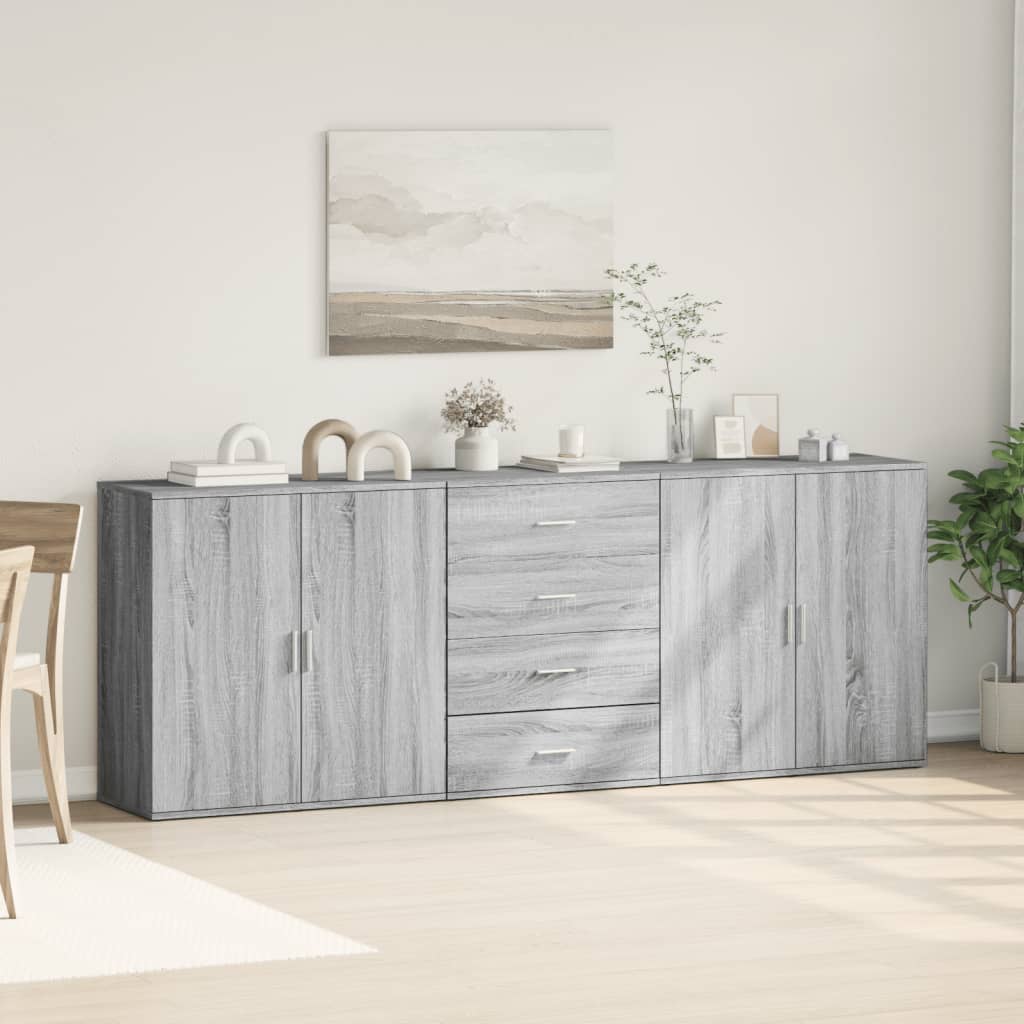 Sideboards 3 pcs Grey Sonoma Engineered Wood