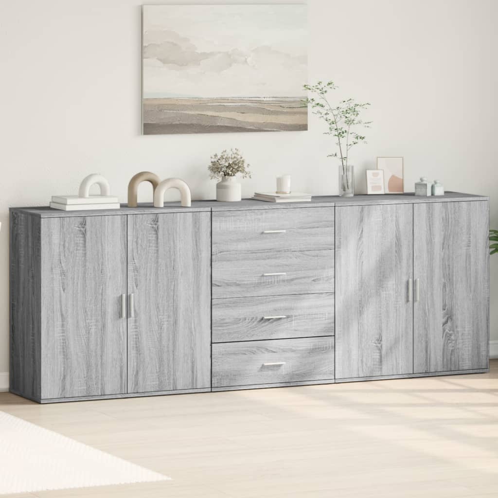 Sideboards 3 pcs Grey Sonoma Engineered Wood