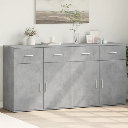Sideboards 2 pcs Concrete Grey 79x38x80 cm Engineered Wood