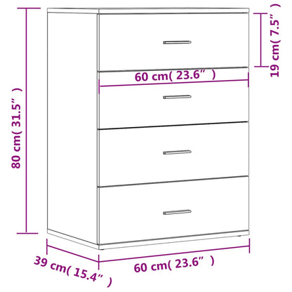 Sideboards 2 pcs Sonoma Oak 60x39x80 cm Engineered Wood