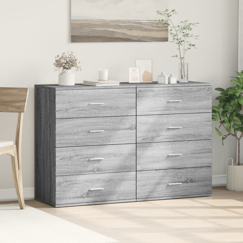 Sideboards 2 pcs Grey Sonoma 60x39x80 cm Engineered Wood