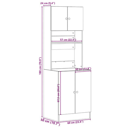 Kitchen Cabinet White 60x50x180 cm Engineered Wood