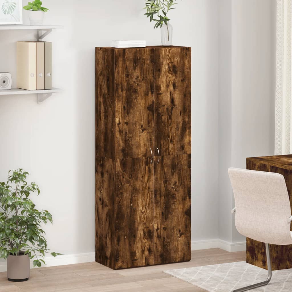 File Cabinet Smoked Oak 60x32x153 cm Engineered Wood