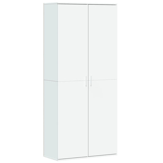 Highboard White 80x35x180 cm Engineered Wood