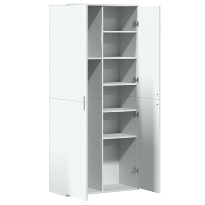 Highboard White 80x35x180 cm Engineered Wood